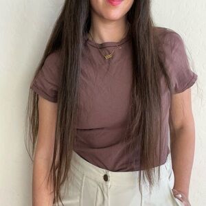 Skims Stretch Cotton Jersey T-shirt Bodysuit In Garnet